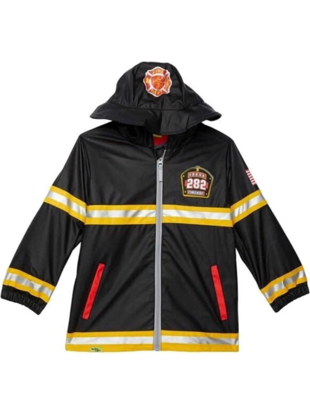 NEW Western Chief Kid F.D.U.S.A Firechief Raincoat Lined Cosplay Costume Fireman